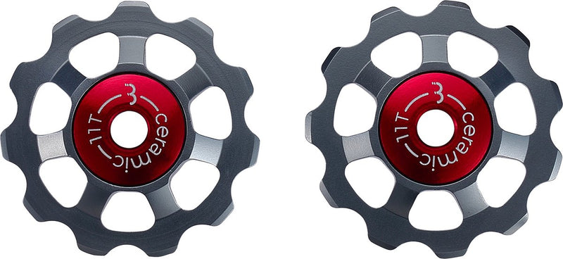 Bbb cycling aluminium keramische derailleurwieltjes shimano, campagnolo sram - 9-speed, 10-speed, 11-speed, 12-speed - duurzaam - grijs - 11t - aluboys ceramic 11t bdp-22