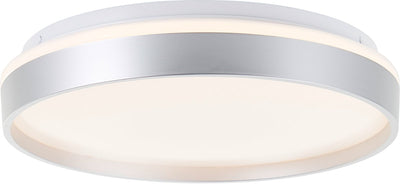 Brilliant britt - plafondlamp - ø 33 cm - led 22w - cct - dimbaar - afstandsbediening - zilver wit