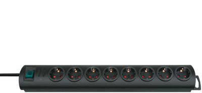 Brennenstuhl primera-line 8-voudig zwart 2 m h05vv-f 3g1,5