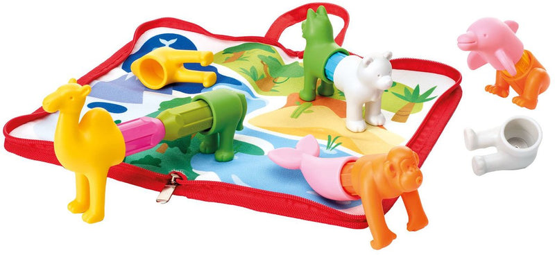 Smartmax my first animals around the world - magnetische werelddieren - 18-delige bouwset - educatief speelgoed voor peuters - vanaf 1 jaar