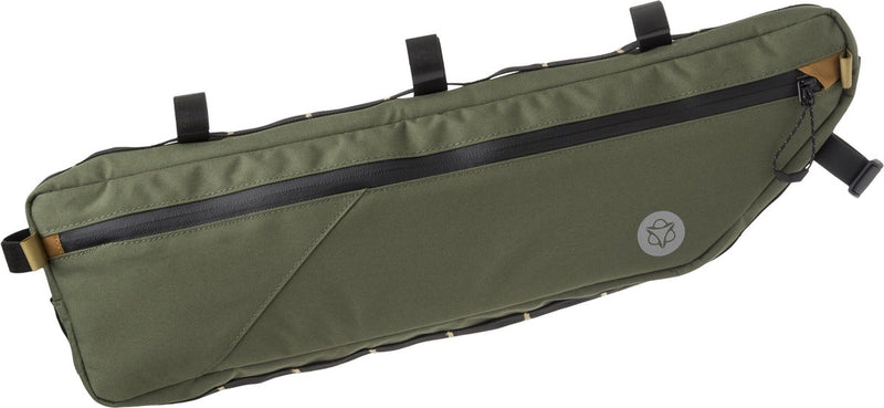 Agu venture - frametas - fietstas - 5,5l - groen - waterafstotend - 3m reflectie - ykk ritssluiting - hydratatie poort - gerecycled polyester