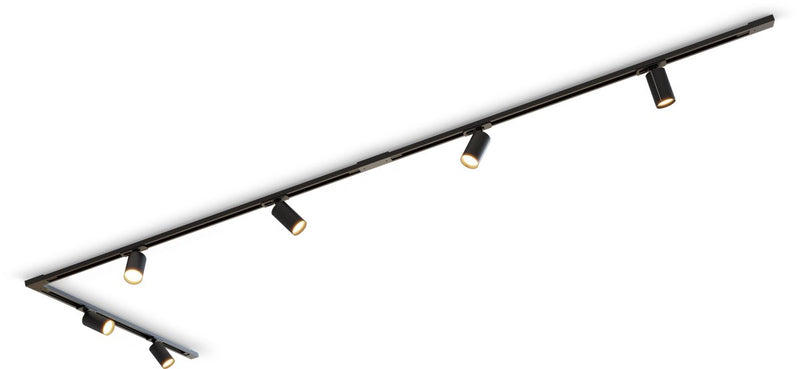 Calex railverlichting set, 3m met 6 spots, gu10, mat zwart, tracklight plafondlamp