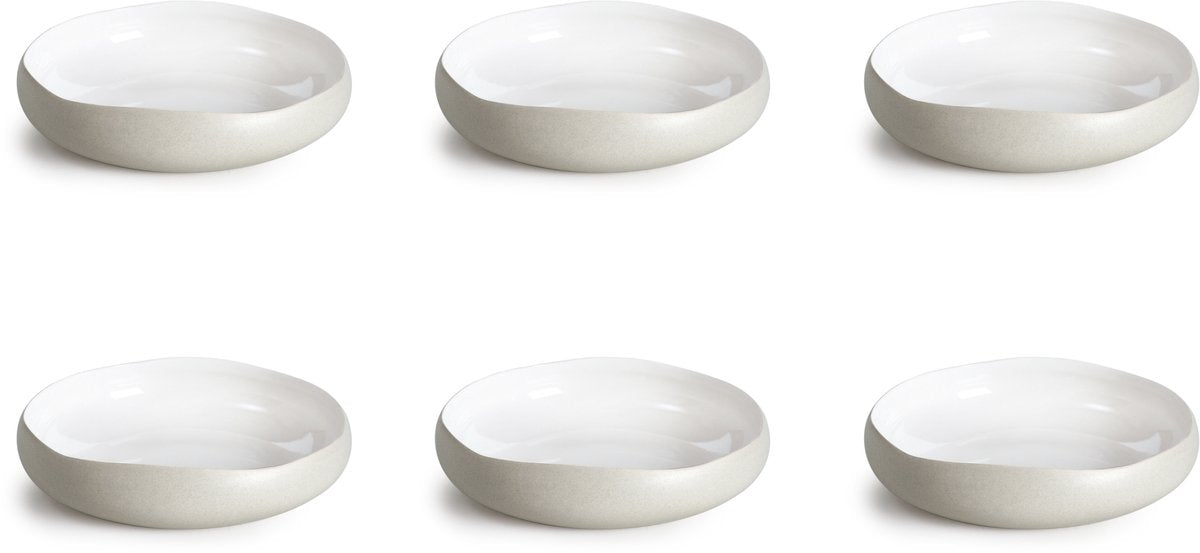 Medard de noblat - oslo white - soep bord 20 cm - 6 delig - stoneware