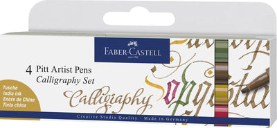 Faber-castell kalligrafie pen - tekenstift - pitt artist pen - kalligrafie set - 4-delig - fc-167505