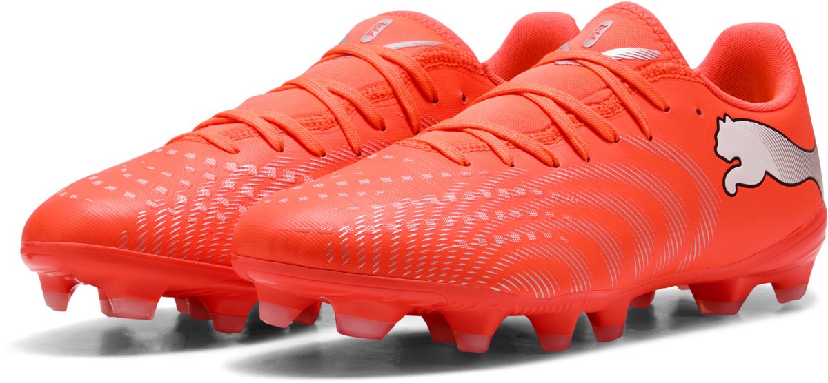 Puma future 9 play fg ag unisex sportschoenen - glowing red- white- black- silver