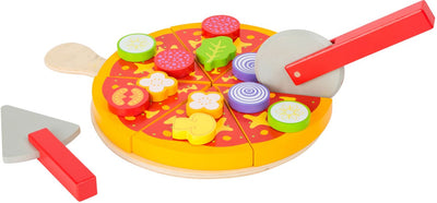 Small foot - houten snij- en speeleten pizza set, 21dlg.