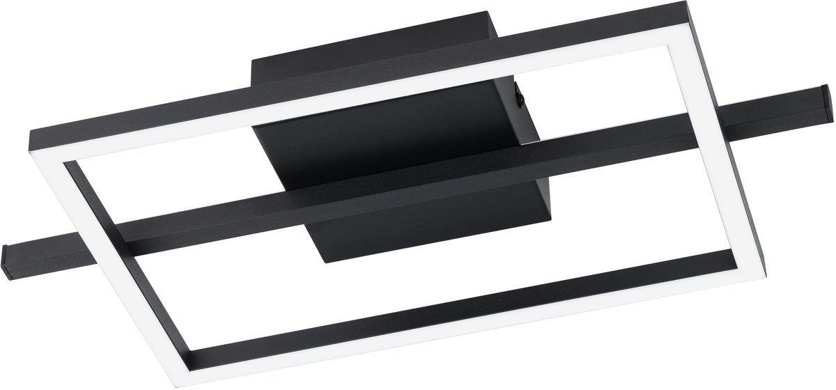 Eglo amandolo plafondlamp - led - 40 cm - zwart wit - instelbaar rgb wit licht - dimbaar