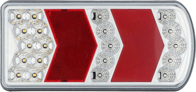 Carpoint led achterlicht - rechts - 6 functies - richtingaanwijzer, achterlicht, remlicht, achteruitrijlamp, reflector kentekenplaatverlichting - schroefbevestiging 5 voor gemonteerde aansluitdraden - afmeting 227x106 mm