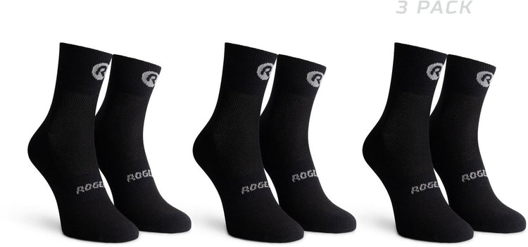 Rogelli core dames en heren 3 pack fietssokken - vochtregulerend - zwart