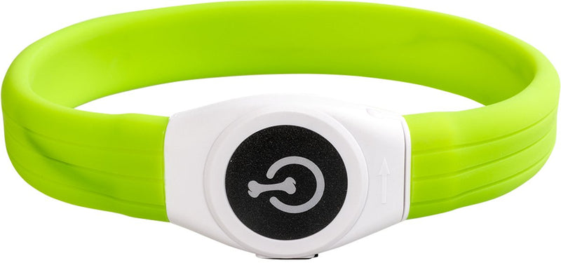 Duvo plus seecur!ty flash light ring maxi - lichtgevende halsband hond - led usb oplaadbaar - siliconen - 65 cm - groen