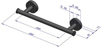 Plieger como handdoekbeugel magnetisch 430mm mat zwart