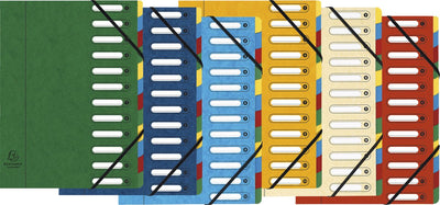Exacompta 6x sorteermap harmonika® met uitrekbare rug en uitgesneden vensters - 12 indelingen - geassorteerd - 5312e