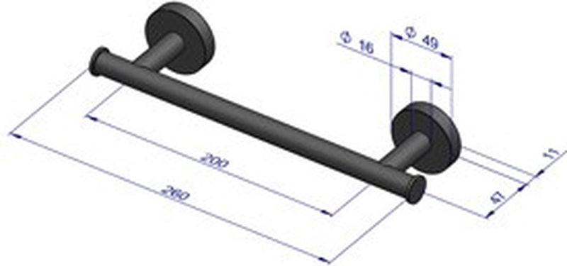 Plieger como handdoekbeugel magnetisch 550mm mat zwart