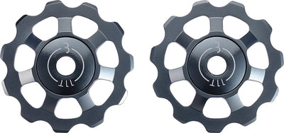Bbb cycling aluminium derailleurwieltjes shimano, campagnolo sram - 9-speed, 10-speed, 11-speed, 12-speed - duurzaam - grijs - 11t - aluboys bdp-21