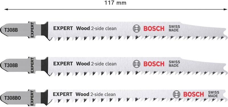 Bosch expert serie - brzeszczot - 3 stuks - 2-zijdig scherp - t-insteek
