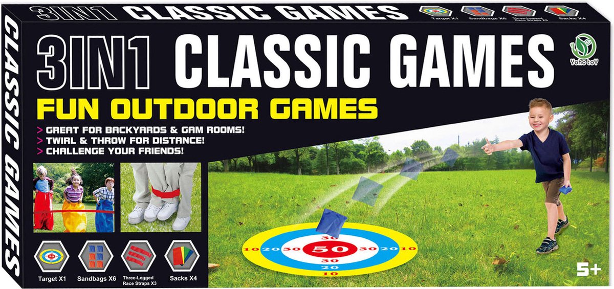 Lobbes speelgoed bv classic games outdoor 3in1 buitenspellen
