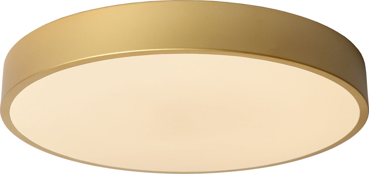 Lucide unar - plafonnière (plafondlamp) - ø 39,5 cm - led 3 stepdim (memory) - 1x24w 2700k - mat goud messing
