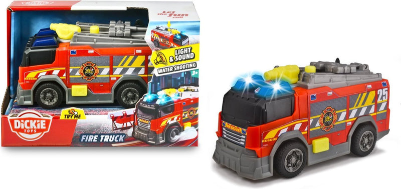 Dickie toys brandweerwagen - 15cm - licht en geluid - speelgoedvoertuig