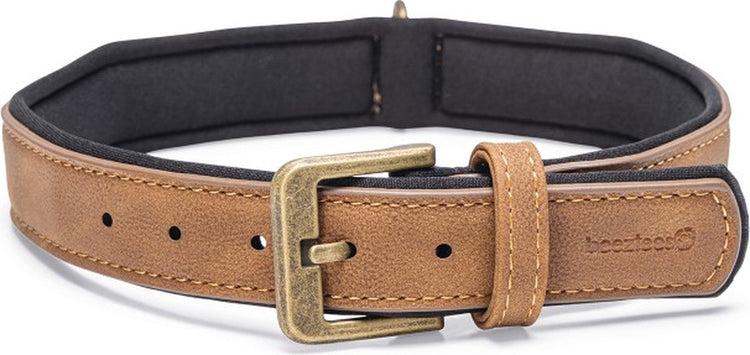Beeztees balacron ax halsband hond - kunstleer - bruin - 43-53 cm x 25 mm
