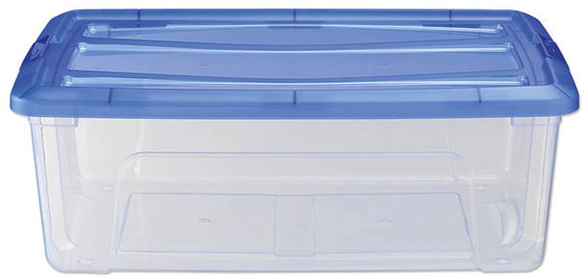 Iris topbox opbergbox 30l 57.5x39x20.5 cm blauw transparant