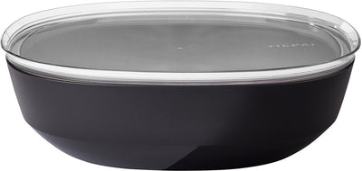 Mepal serveerschaal met deksel silueta - 4000 ml - saladeschaal - nordic black