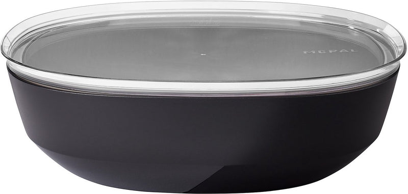 Mepal serveerschaal met deksel silueta - 4000 ml - saladeschaal - nordic black