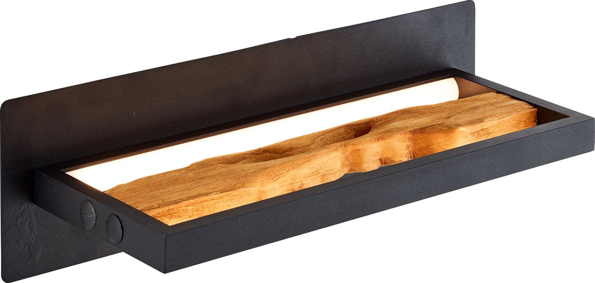 Brilliant chaumont - wandlamp - led 9,5w 3000k - zwart hout