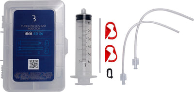 Bbb cycling tubeless sealant injector - bijvullen en verwijderen van tire sealant - tubeless reparatie set voor: racefiets, mtb gravel - tubeless kit - bti-190