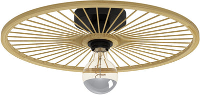 Eglo leominster plafondlamp - e27 - ø 45 cm - zwart|hout