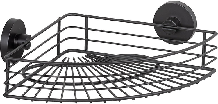 Wenko vacuum-loc hoekrek bari mat zwart 31x22cm - doucherek - douchemand - bevestigen zonder boren