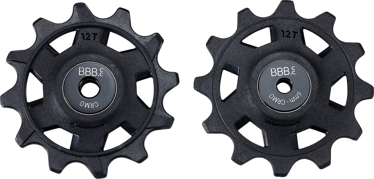 Bbb cycling rollerboys 12t sr-xplr – derailleurwieltjes – geschikt voor sram xplr 12-speed – zwart - bdp-10x