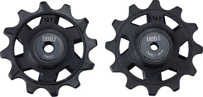 Bbb cycling rollerboys 12t sr-xplr – derailleurwieltjes – geschikt voor sram xplr 12-speed – zwart - bdp-10x