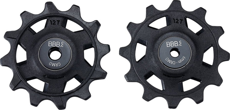 Bbb cycling rollerboys 12t sr-xplr – derailleurwieltjes – geschikt voor sram xplr 12-speed – zwart - bdp-10x