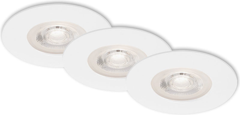 Briloner - set van 3 led inbouwspots - dimbaar - badkamerverlichting - ø9 cm - ip44 - 5w - 460 lm - 3.000 k - wit