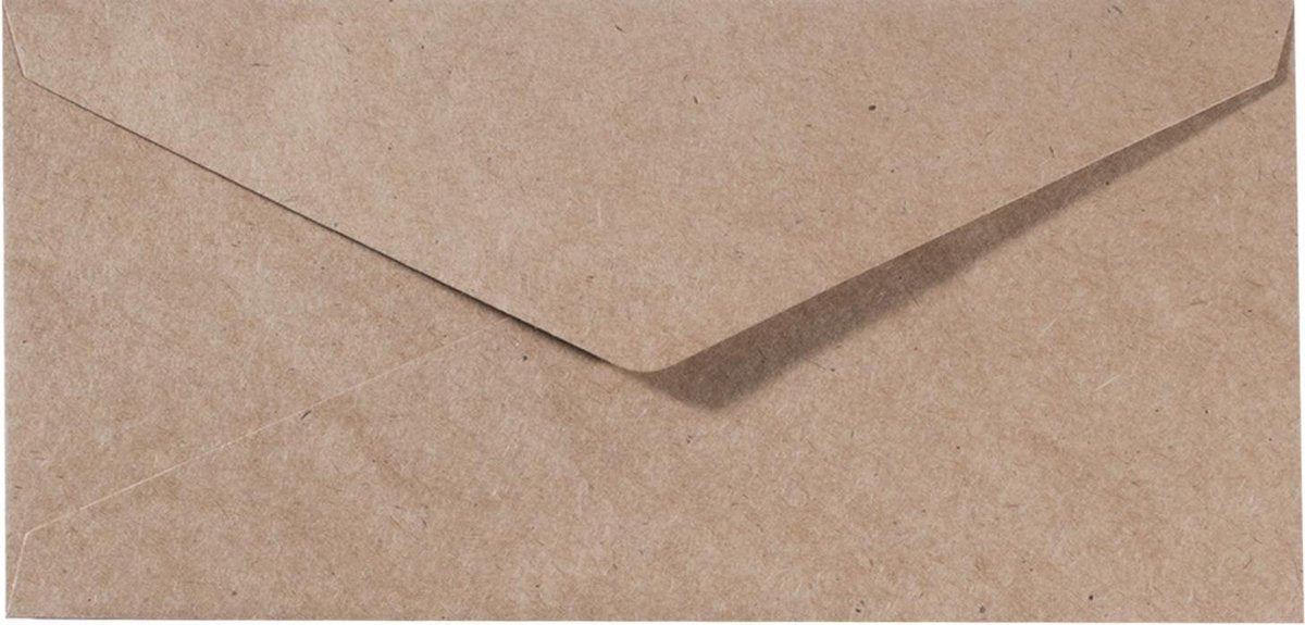 Florence enveloppen van stevige kwaliteit, kraft bruin groot rechthoek, 25 stuks, 11.5 x 22.5 cm