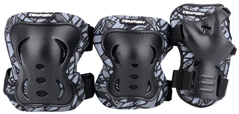 Tempish skate beschermset voor volwassenen - knie elleboog polsbeschermers - zwart - maat xl