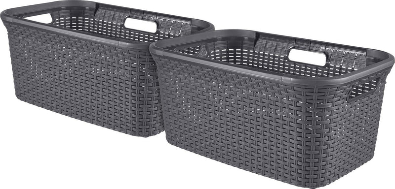 Curver style wasmand - 45l - 2 stuks - antraciet