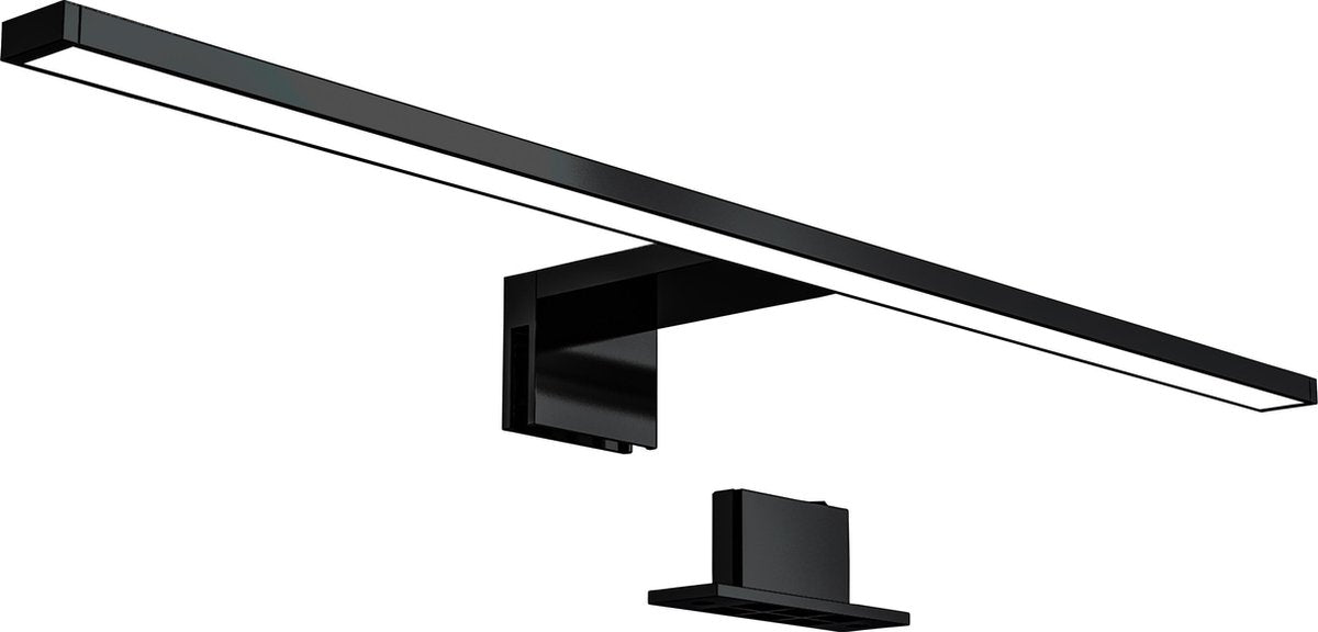 B.k.licht - led spiegellamp - zwart - badkamerlamp - spiegelverlichting - l:60cm - ip44 - 4.000k - 8w led