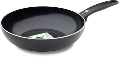 Greenpan cambridge wokpan 28cm - 3.5l - pfas-vrije antikleeflaag – wokpan inductie – keramische pan - ovenbestendig tot 230°c –koudgrepen - zonder deksel - zwart