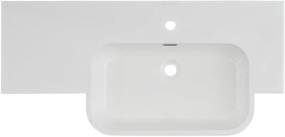 Differnz wastafel 100x20x48cm 1 kraangat 1 wasbak polybeton wit