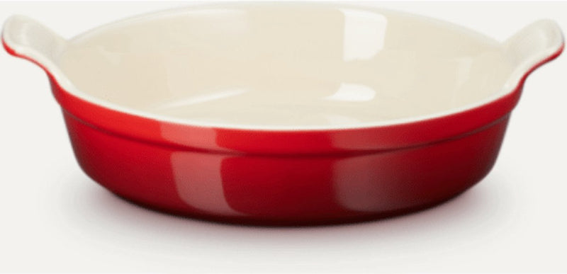 Le creuset - aardewerken - ovenschaal - 24 cm 6.3 cm hoog - rond - kersenrood