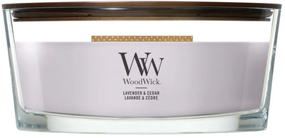 Woodwick heartwick flame ellipse geurkaars lavender cedar - 50 branduren