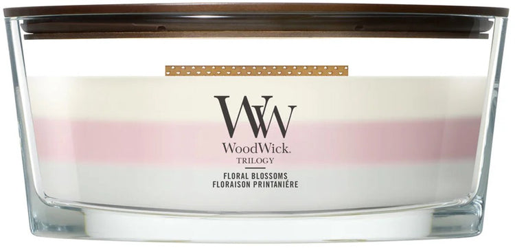 Woodwick hearthwick - trilogy floral blossoms - ellipse geurkaars - 50 branduren