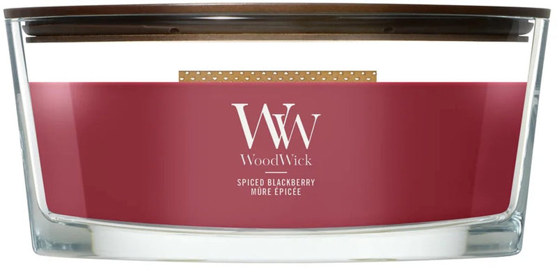 Woodwick heartwick flame ellipse geurkaars - spiced blackberry - 50 branduren