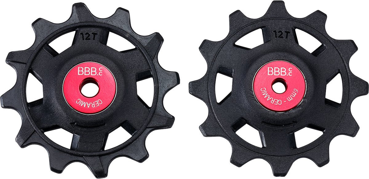 Bbb cycling rollerboys ceramic 12t sr-xplr – keramische derailleurwieltjes – keramische lagers – geschikt voor sram xplr 12-speed – zwart - bdp-20x