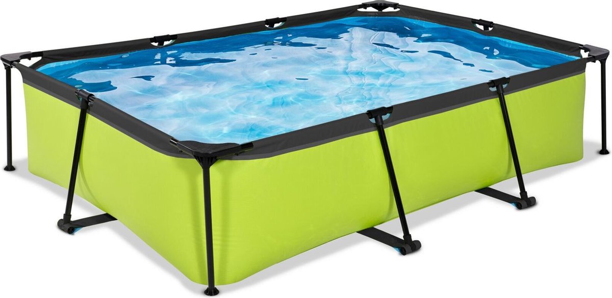 Exit toys exit lime frame zwembad 300x200x65cm - opzetzwembad - met filterpomp - rechthoekig - groen