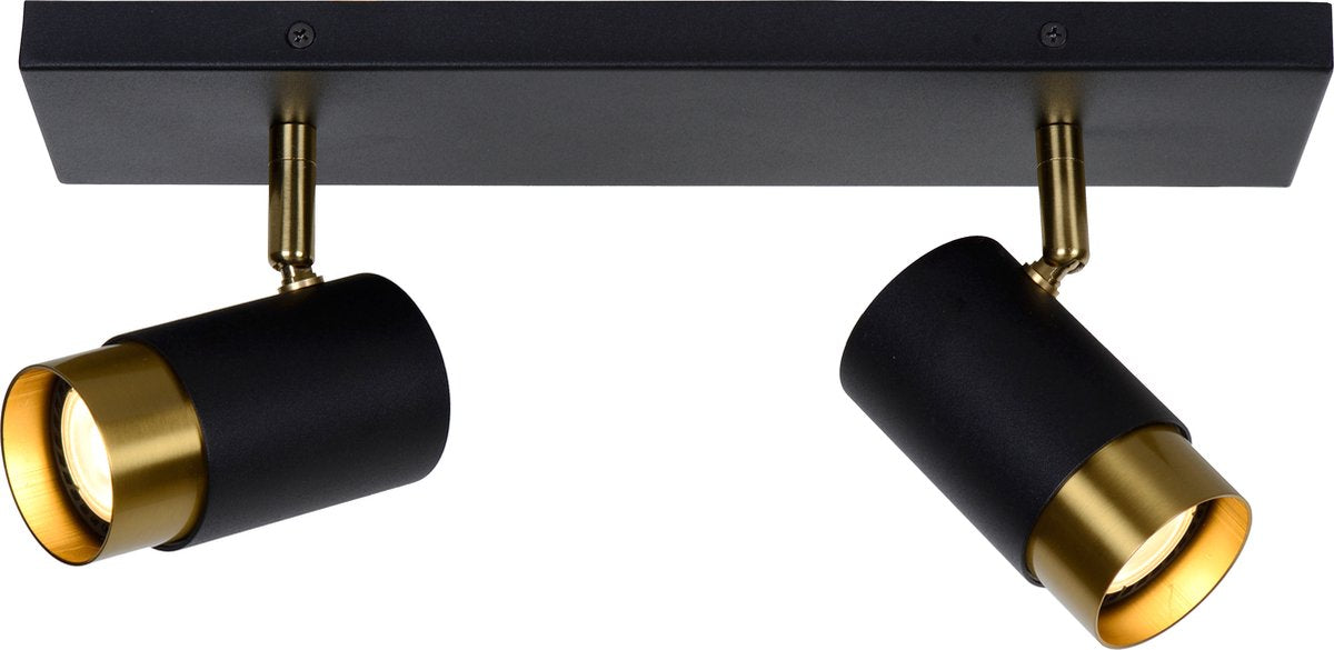 Lucide floris - plafondspot (plafondlamp) - 2xgu10 - zwart