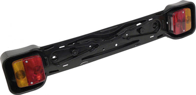 verlichtingsbalk voor fietsendrager 85 x 15 cm zwart