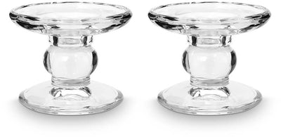 Vtwonen - set van 2 - kandelaren - glas - 9.2x7.3cm