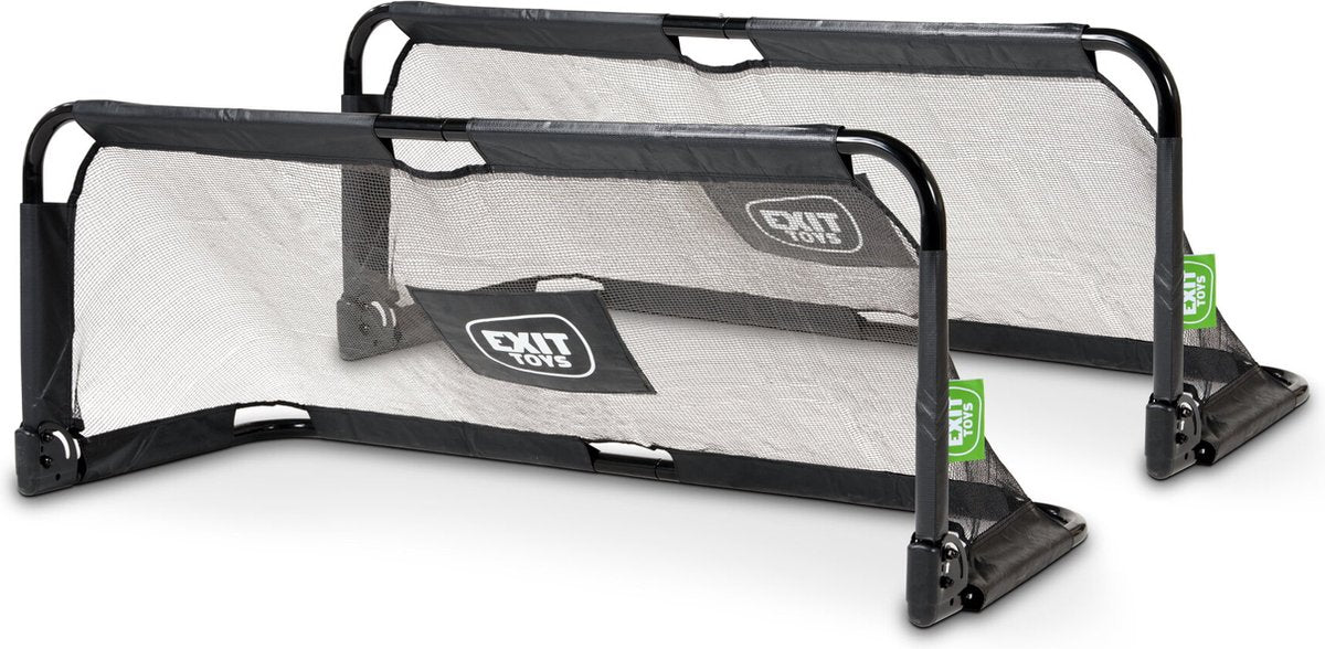 Exit toys exit panna opvouwbaar stalen voetbaldoel 150x60cm (set van 2) - zwart - straatvoetbal - voor buiten